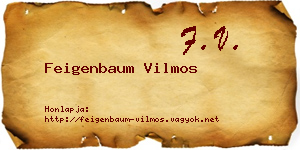 Feigenbaum Vilmos névjegykártya
